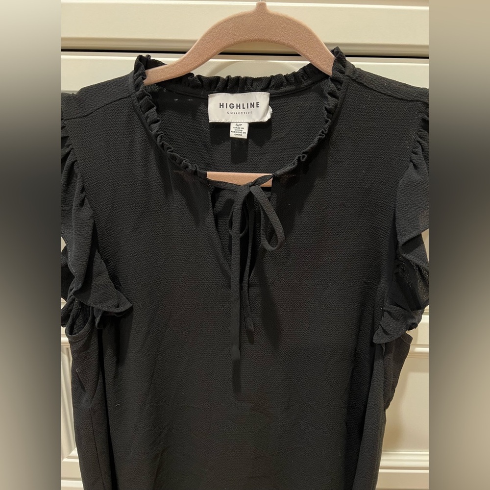 Highline Black Ruffle Blouse